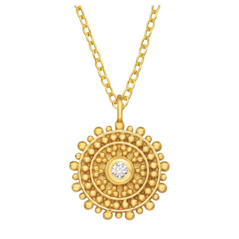 Lant Soare cu zirconiu - Argint 925 placat cu aur Lant Soare cu zirconiu - Argint 925 placat cu aur